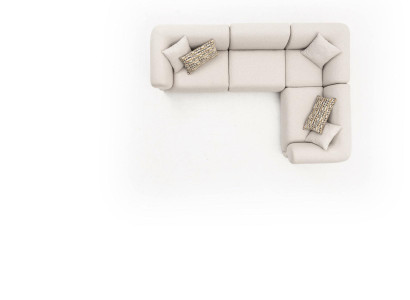 Sofa L-Form Beige Polstersofa Wohnzimmer Möbel Textil Modern Stil